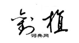 梁锦英刘植草书个性签名怎么写