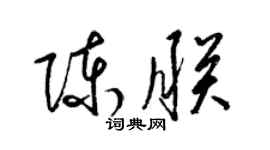 梁锦英陈朕草书个性签名怎么写