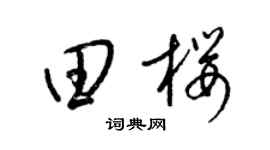 梁锦英田樱草书个性签名怎么写