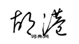 梁锦英胡港草书个性签名怎么写
