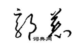 梁锦英郭慈草书个性签名怎么写