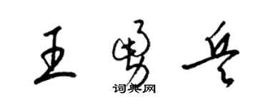 梁锦英王勇兵草书个性签名怎么写