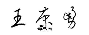 梁锦英王康勇草书个性签名怎么写