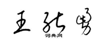 梁锦英王能勇草书个性签名怎么写