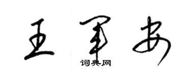 梁锦英王军安草书个性签名怎么写