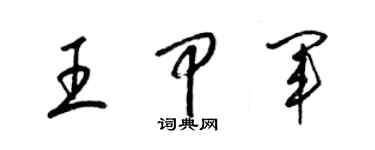梁锦英王甲军草书个性签名怎么写