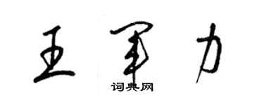 梁锦英王军力草书个性签名怎么写