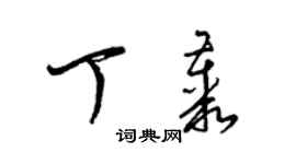 梁锦英丁丛草书个性签名怎么写