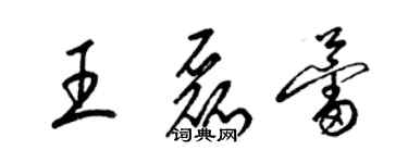 梁锦英王磊蕾草书个性签名怎么写