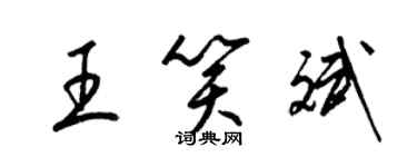 梁锦英王笑斌草书个性签名怎么写