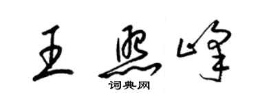 梁锦英王照峰草书个性签名怎么写