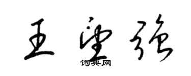 梁锦英王望强草书个性签名怎么写