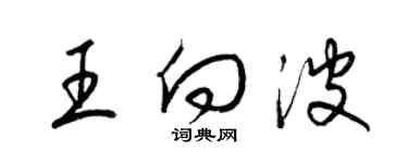 梁锦英王向波草书个性签名怎么写