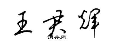 梁锦英王君辉草书个性签名怎么写