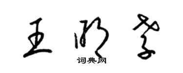 梁锦英王明孝草书个性签名怎么写