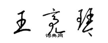 梁锦英王亮琴草书个性签名怎么写