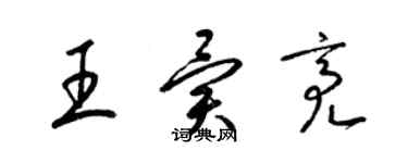 梁锦英王异亮草书个性签名怎么写