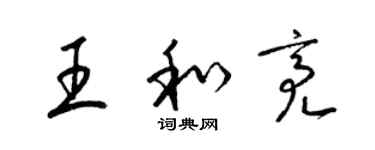 梁锦英王和亮草书个性签名怎么写