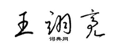 梁锦英王翊亮草书个性签名怎么写