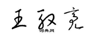 梁锦英王殷亮草书个性签名怎么写