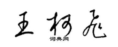 梁锦英王柯飞草书个性签名怎么写