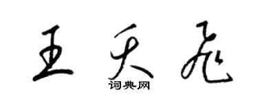 梁锦英王夭飞草书个性签名怎么写