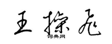 梁锦英王操飞草书个性签名怎么写