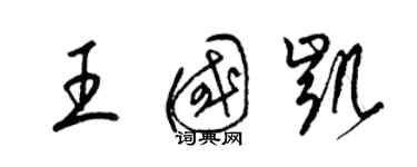 梁锦英王国凯草书个性签名怎么写