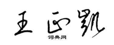 梁锦英王正凯草书个性签名怎么写