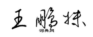 梁锦英王鹏妹草书个性签名怎么写