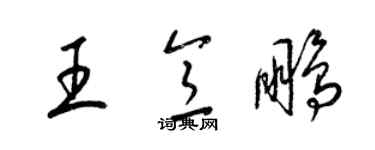 梁锦英王意鹏草书个性签名怎么写