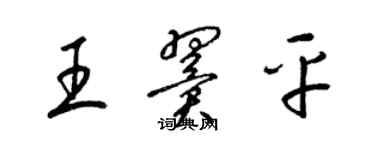 梁锦英王翼平草书个性签名怎么写