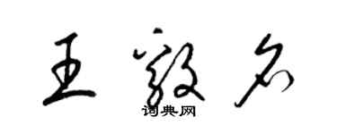 梁锦英王毅名草书个性签名怎么写