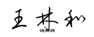 梁锦英王林和草书个性签名怎么写