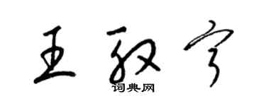 梁锦英王殷宁草书个性签名怎么写