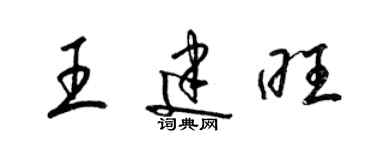 梁锦英王建旺草书个性签名怎么写