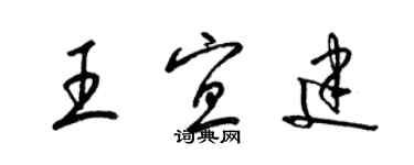 梁锦英王宜建草书个性签名怎么写