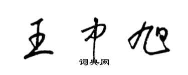 梁锦英王中旭草书个性签名怎么写