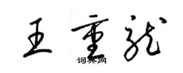 梁锦英王重龙草书个性签名怎么写