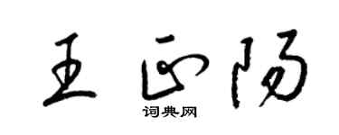 梁锦英王正阳草书个性签名怎么写