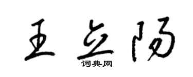 梁锦英王立阳草书个性签名怎么写