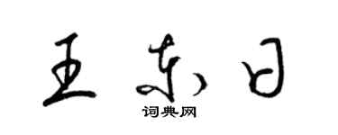梁锦英王东日草书个性签名怎么写