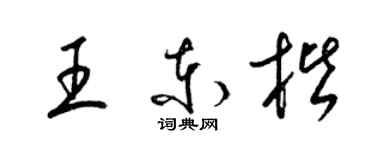 梁锦英王东楷草书个性签名怎么写