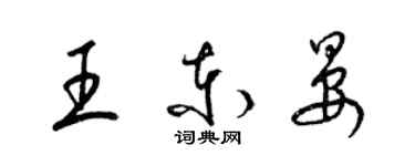 梁锦英王东晏草书个性签名怎么写