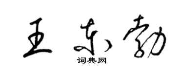 梁锦英王东勃草书个性签名怎么写