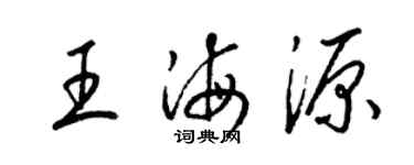 梁锦英王海源草书个性签名怎么写