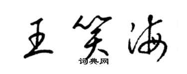 梁锦英王笑海草书个性签名怎么写
