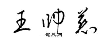 梁锦英王帅慈草书个性签名怎么写