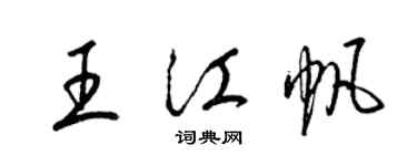 梁锦英王江帆草书个性签名怎么写