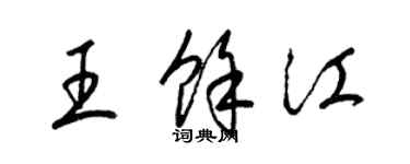 梁锦英王余江草书个性签名怎么写
